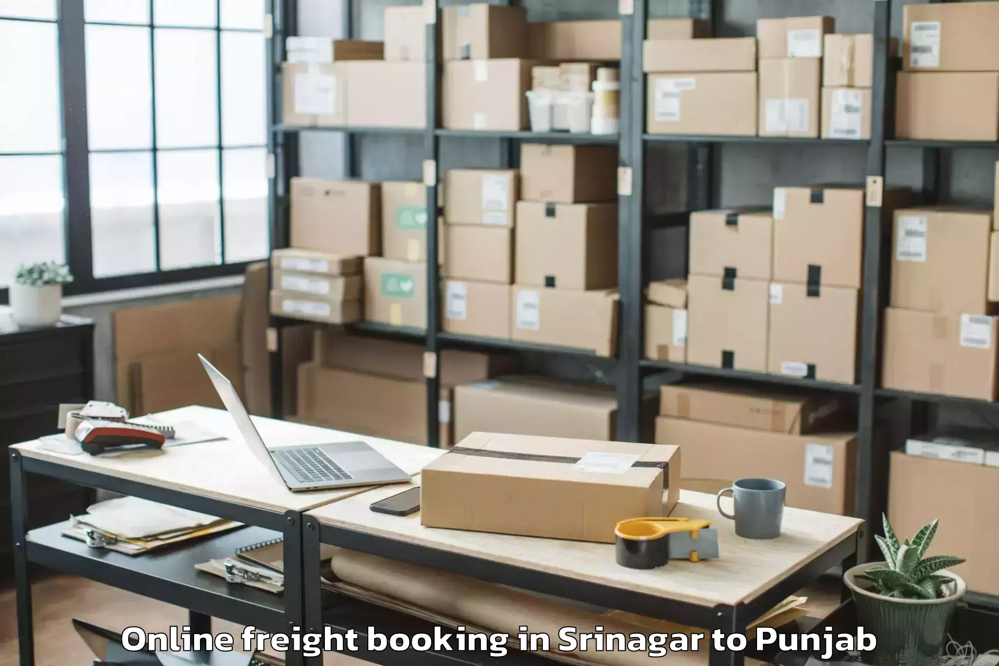 Professional Srinagar to Beas Online Freight Booking